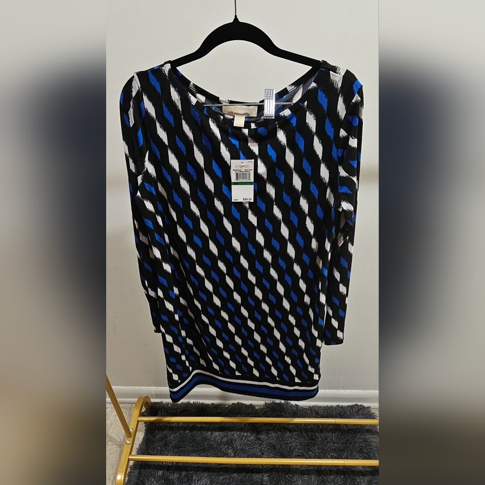 Stylish Blue and Black Women's Dress
